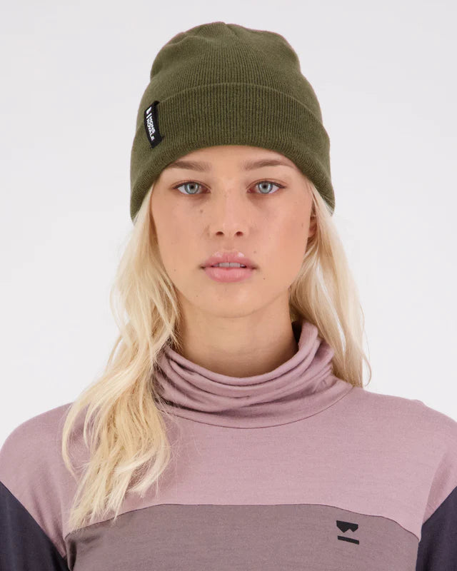 Mons Royale Unisex McCloud Merino Beanie Vert Lock Up