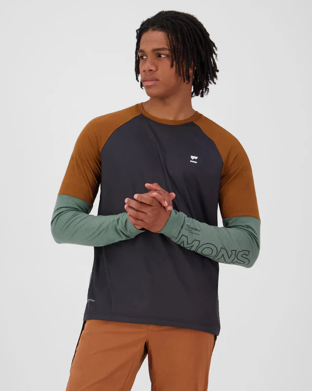 Mons Royale Mens Tarn Merino Bike Wind Logo