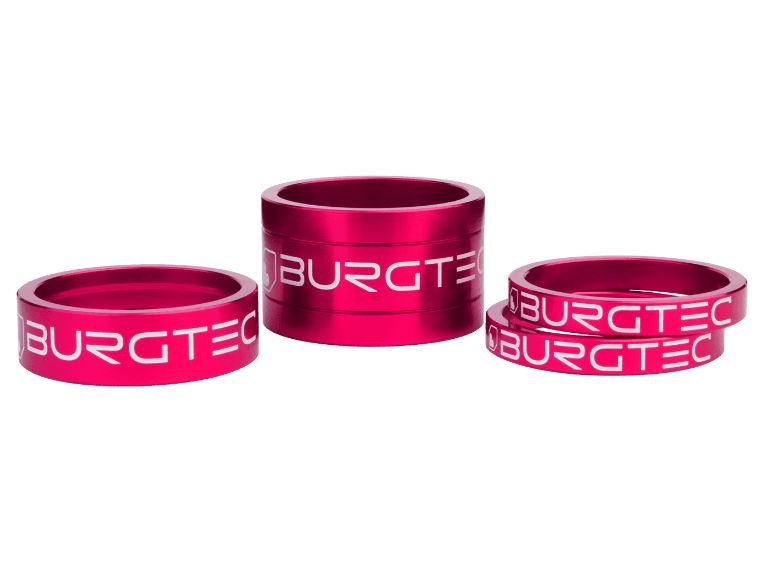 Burgtec Stem Spacer Kit Toxic Barbie Pink 5mmx2 10mm 20mm