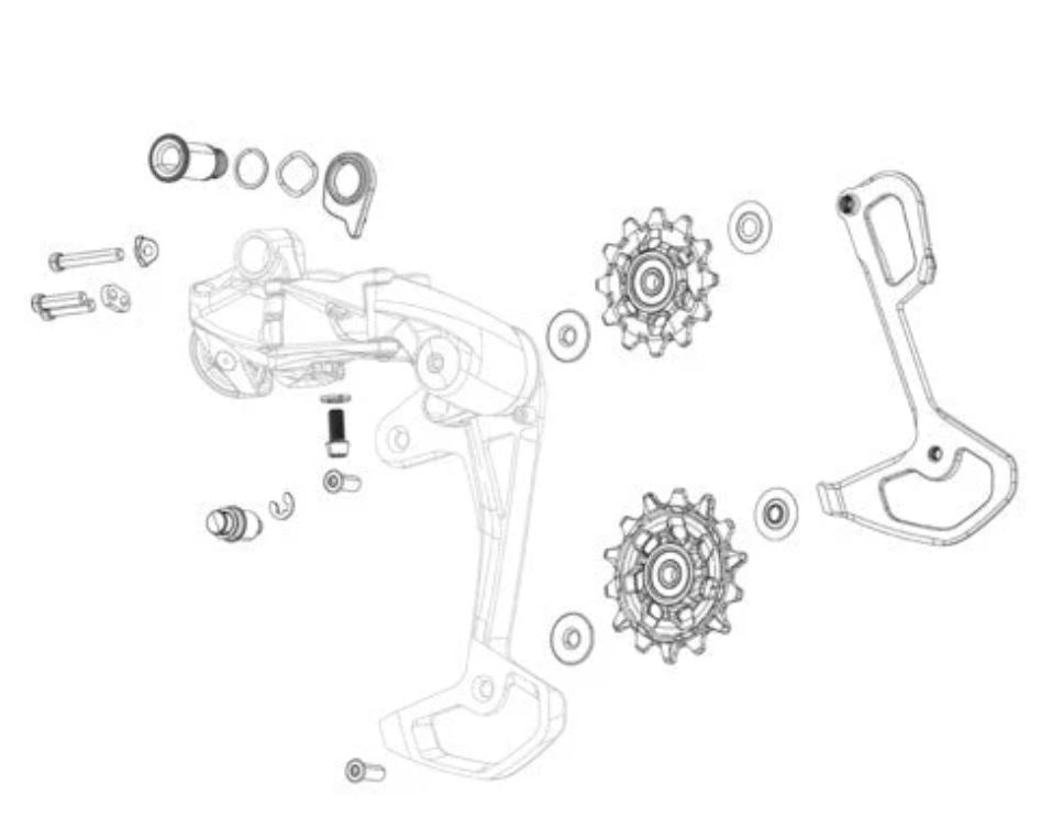 Sram Rear Derailleur Full Mount Bolt KIT X0 T-Type Eagle AXS
