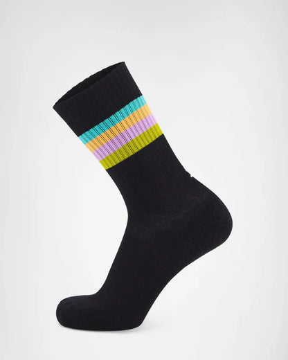 Mons Royale Unisex Signature Crew Sock Stacked Stripe