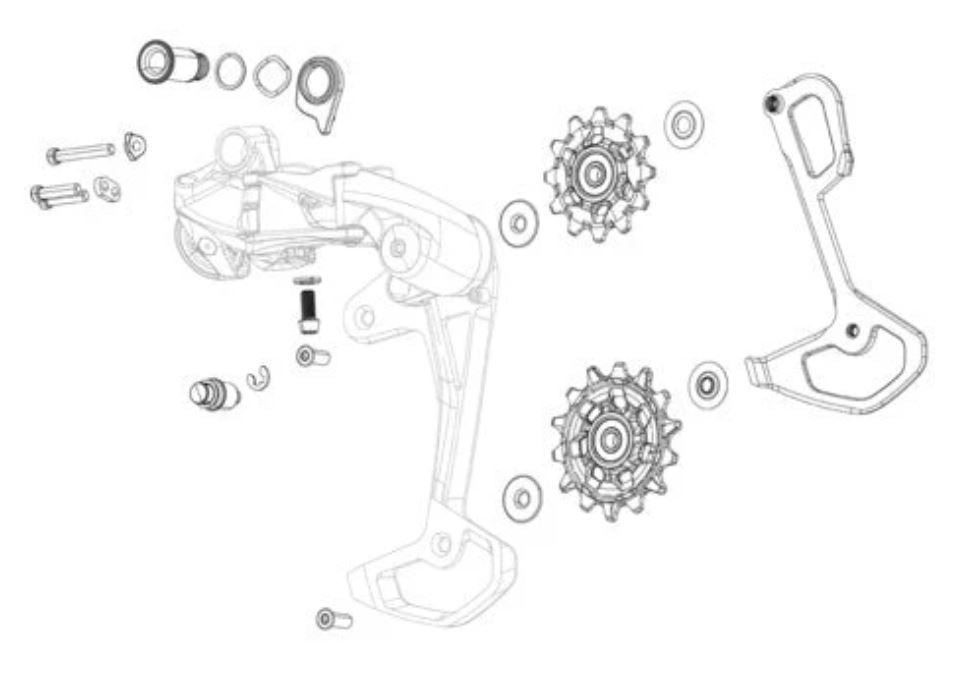 Sram Rear Derailleur Full Mount Bolt KIT XX T-Type Eagle AXS