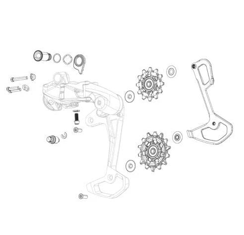 Sram Rear Derailleur Setup Key Cage Lock Assembly Kit X0 T-Type