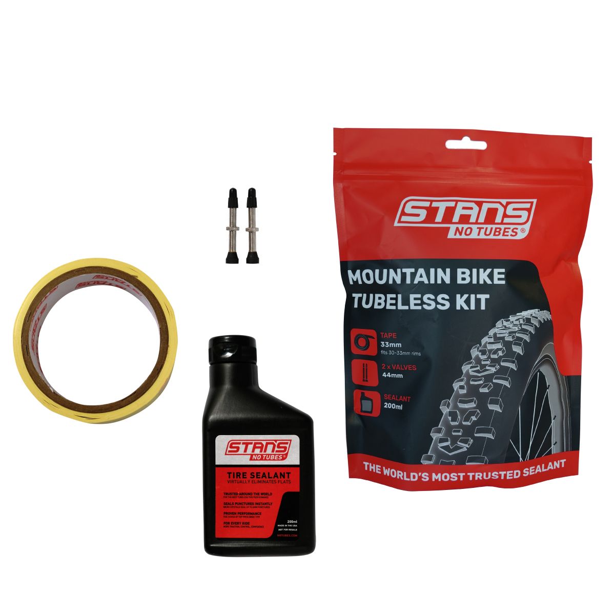 Stans NoTubes Tubeless Kit MTB 30 tape 44 valve